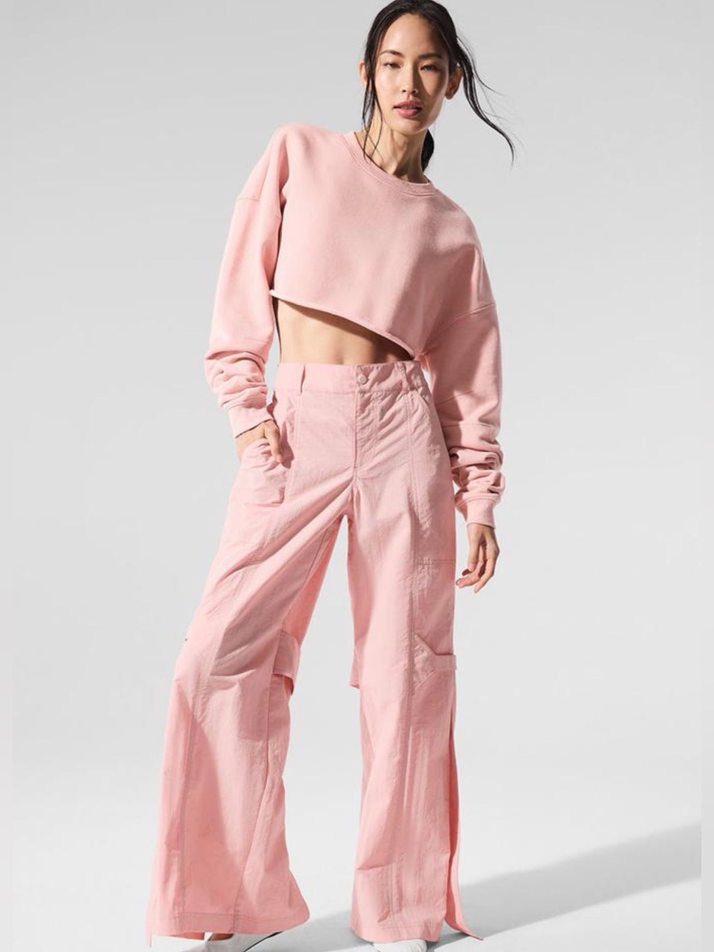 Alo High-Waist Voyager Trouser -
Pink Quartz